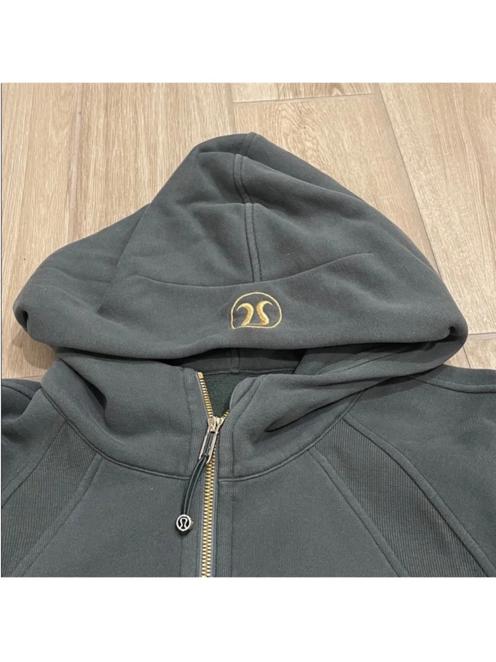 Lululemon Scuba Oversized Half Zip Hoodie Jacket *Gold Zip Dark Forest Sz M/L